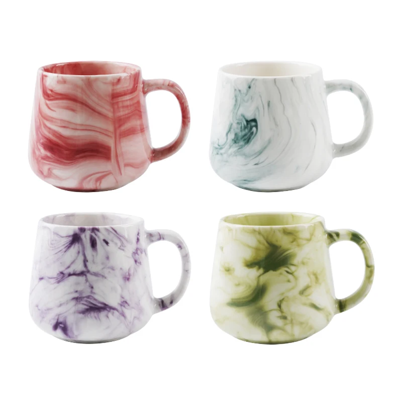 Wholesale Custom logo 12oz Marble Ceramic Coffee Mugs and Cups for Gift