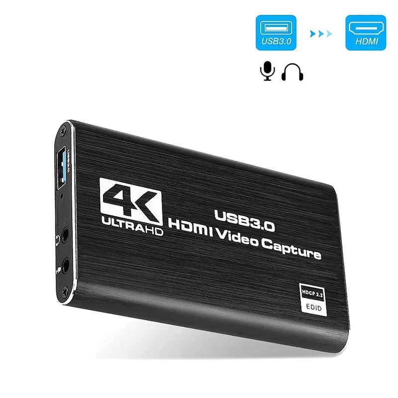 Supply 4K Video Capture USB 3.0 Video Grabber Record Box for PS4 HDTV Game CamcorderCamera Recording Live Streaming