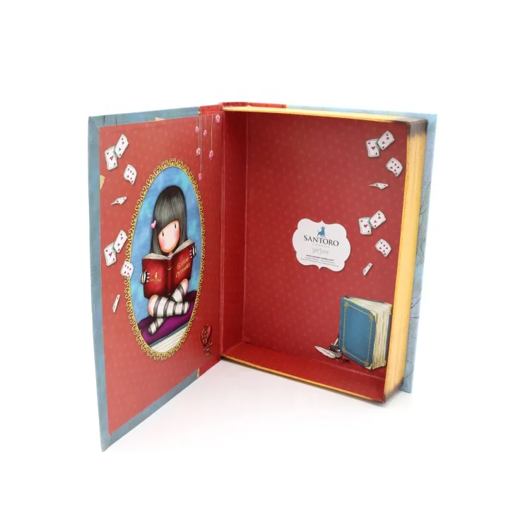 Оптовая продажа индивидуальный винтажный дизайн декоративные жесткие бумажные подарочные коробки в форме книги для детей рамка дневника/карты/фотоальбома