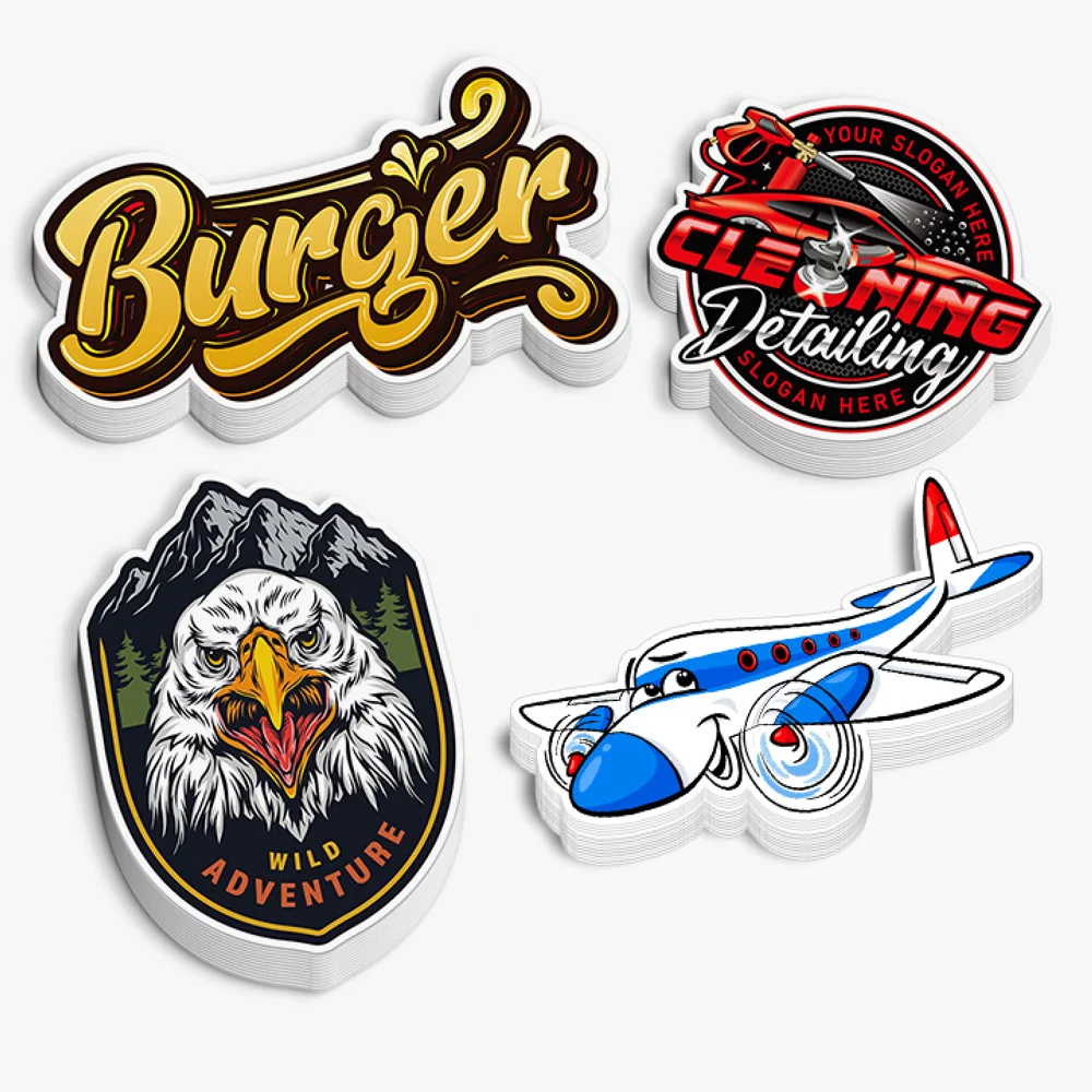 UV Resistant Split Back Easy Peel Brand Logo Self-Adhesive Waterproof Die Cut Stickers Label Custom PVC Vinyl Sticker