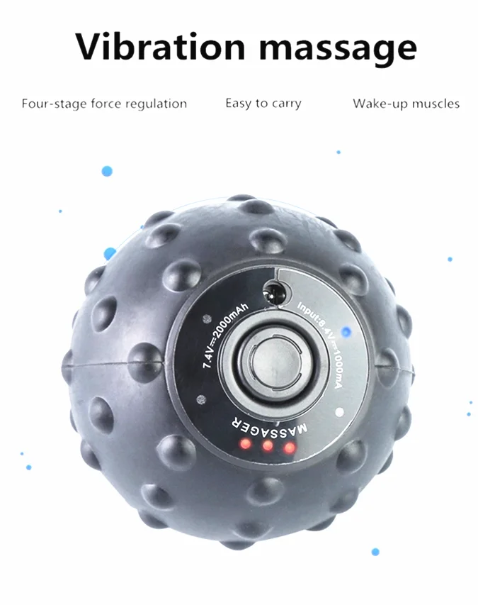 High Intensity Customized 4 Speed   Vibration Electric  japanese handheld vibrating rotating Ball Massage with Lithium battery