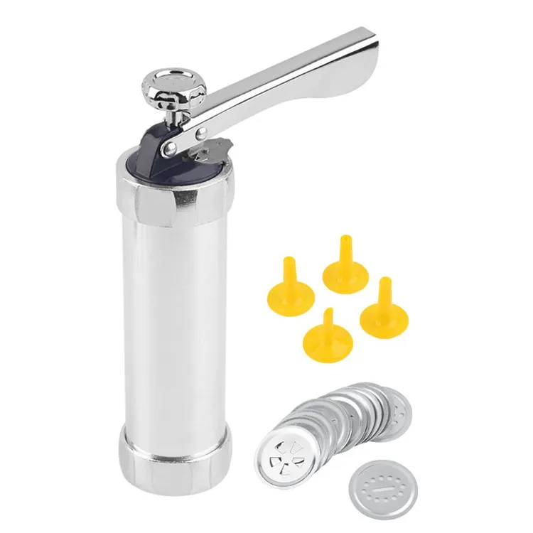 Wholesales Manual Cookie Set Home Kitchen Aluminum Alloy Biscuit Maker 4 Extrusion Mouths Cake Decorating Cookie Extruder