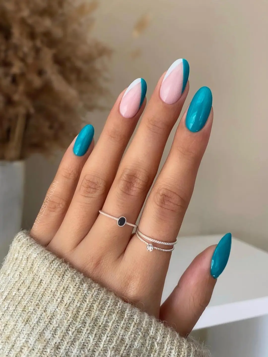 2024New Stunning Turquoise & Teal Nail Designs Press On Nails False Nails