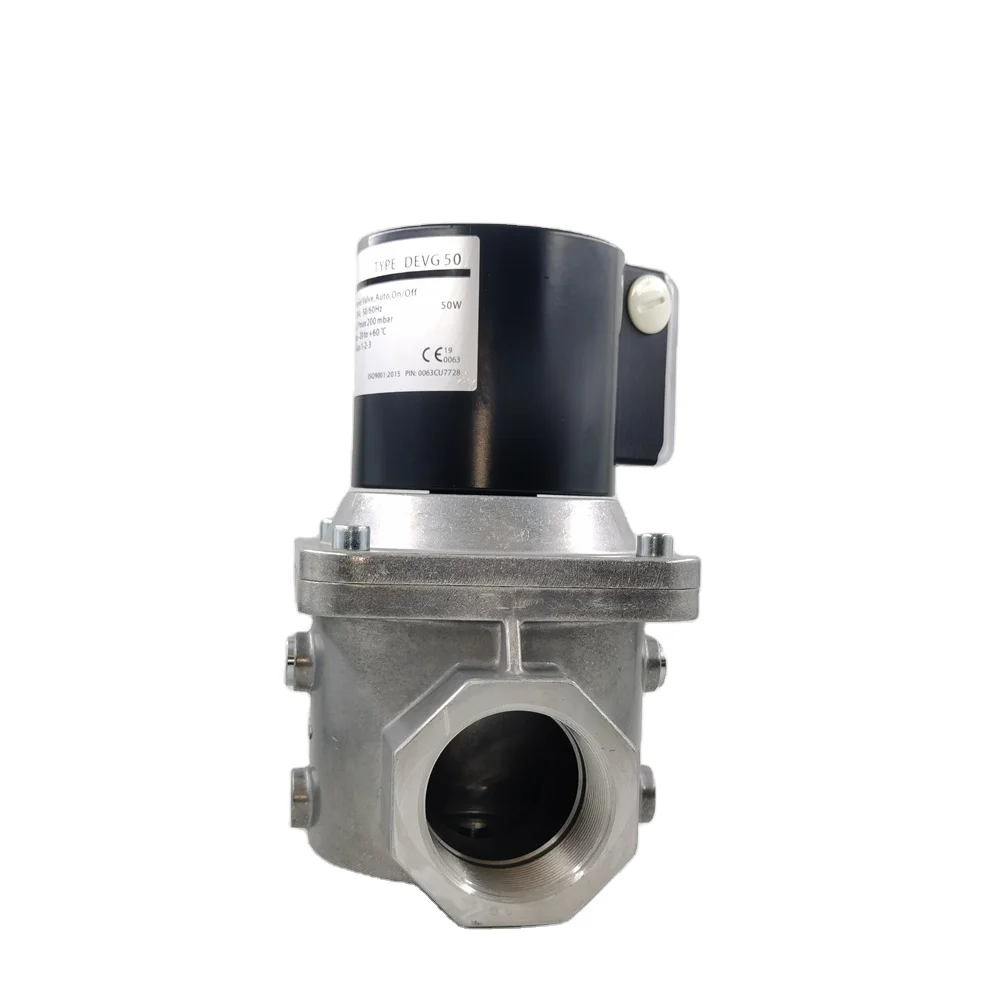 Adjustable flow fast opening and fast closing gas solenoid valve for industrial burner