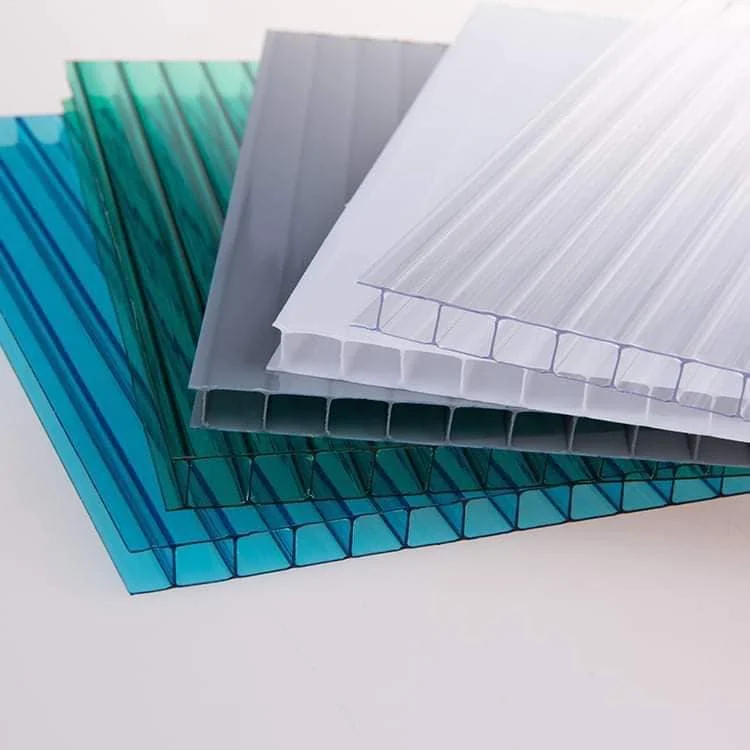 Clear 2mm 4mm 6mm UV twin wall anti scratch plastic polycarbonate sheets