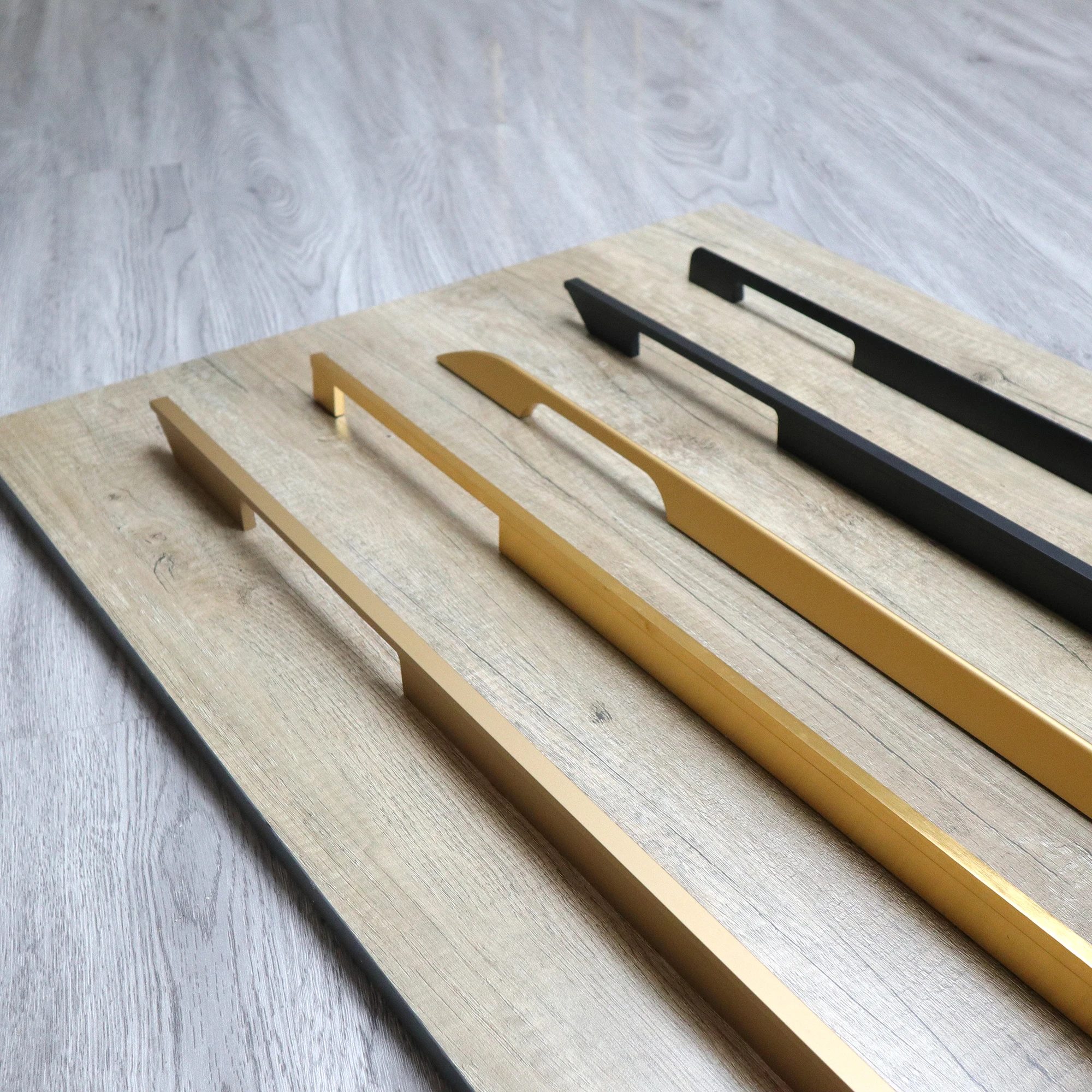 Modern Long Furniture Handles Pull Aluminum 1 Meter Matt Gold Black Wardrobe Cupboard Door Handle