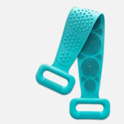 Double Side Shower Exfoliating Belt Body Wash Silicone Body Scrubber Belt Removes Bath Towel Back