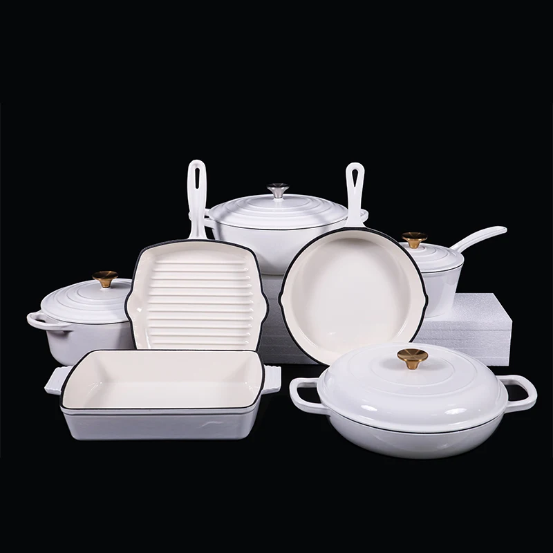 custom Kitchen enamel cast iron cookware set Multi Cookware Cast Iron Enameled Pots And cast iron Pans Set