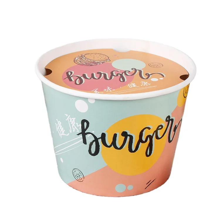 New design top selling white paper fried chicken packing box with custom chicken buckets printed take out food packaging