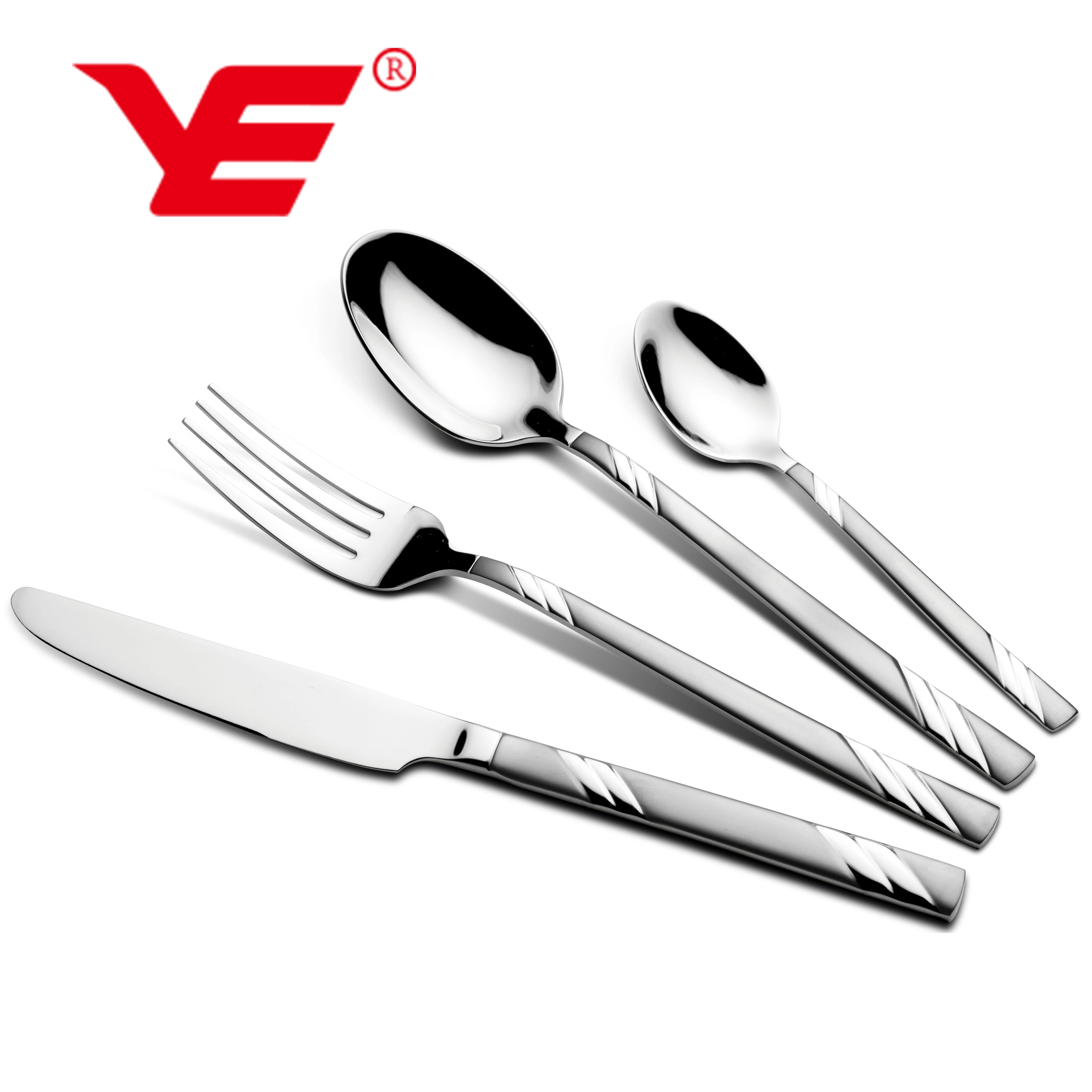 
86pcs stainless steel gold flatware set in suitcase 