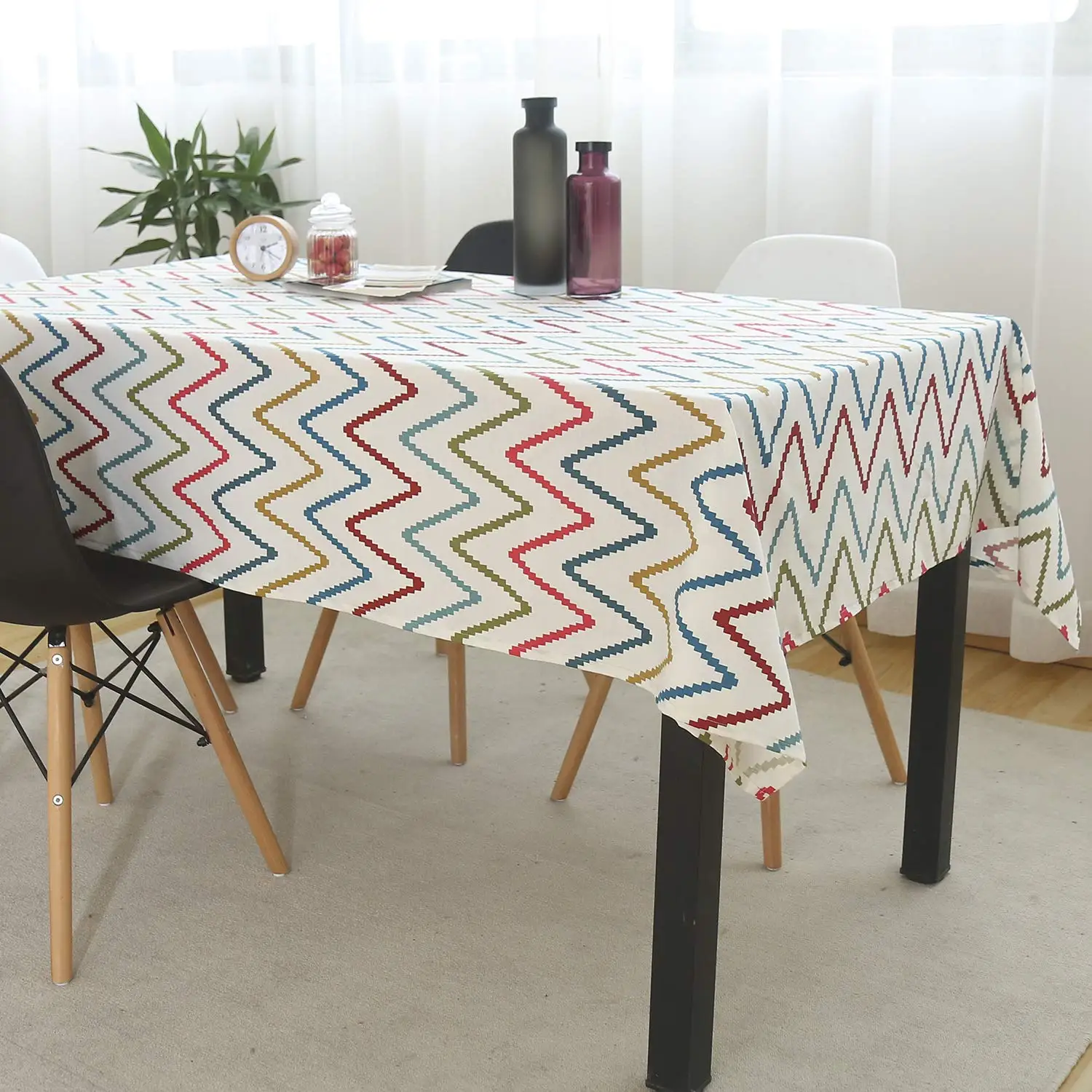 
Wholesale Hot Selling Modern Table Cloth Rectangle Table Protector with Tassel For Living Room Tabletop Decoration 