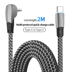 USB Type C to Type C /ISO PD Fast Charging Data Transfer Nylon Braided Computer Date Cable Line