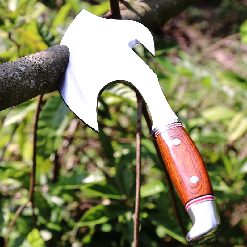 camping Handmade Colorful Wooden Handle Portable Multi functional Outdoor Hunting Survival Camping Wooden Axe Tools in Stock