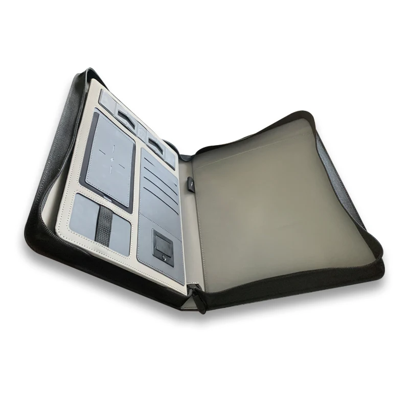 Elegant Leather Mini Briefcase with Built-in 10000mAh Battery for Effortless Wireless Charging