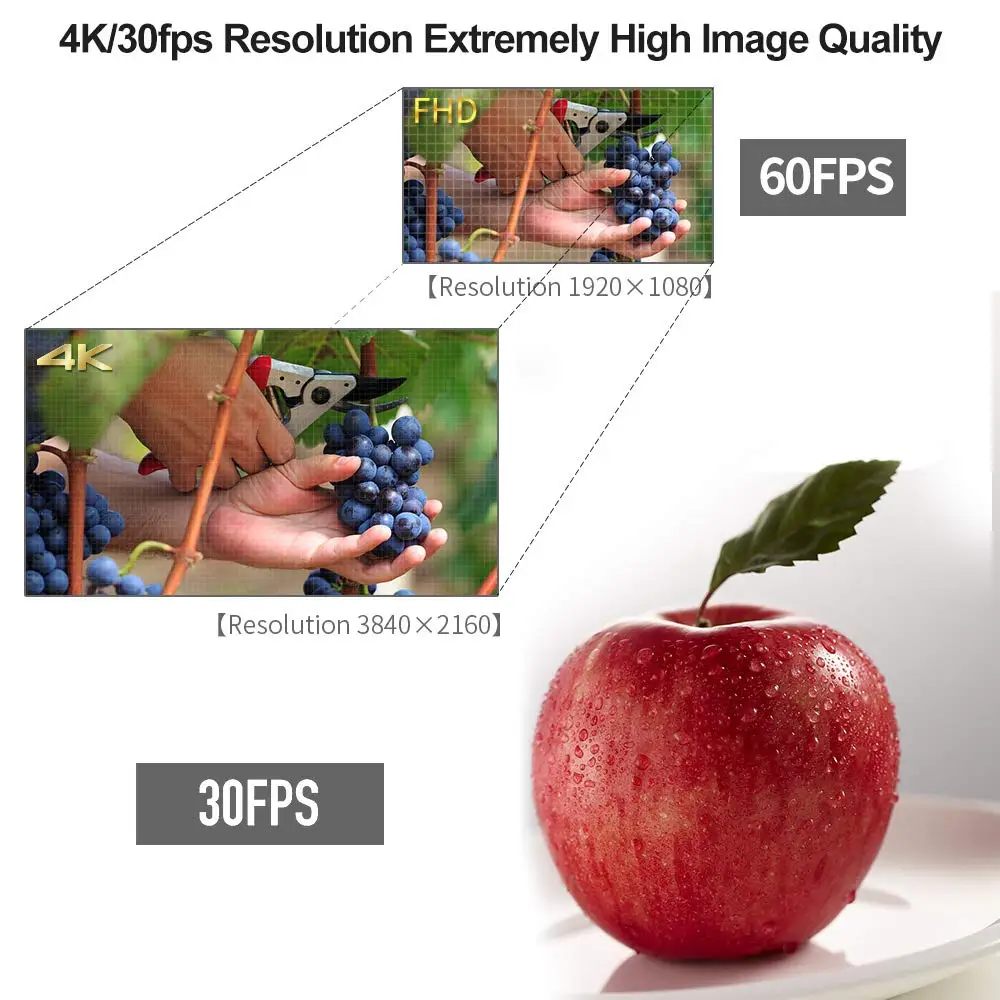 Professional digital Real 4K 30fps infrared night vision WiFi optical zoom video camera