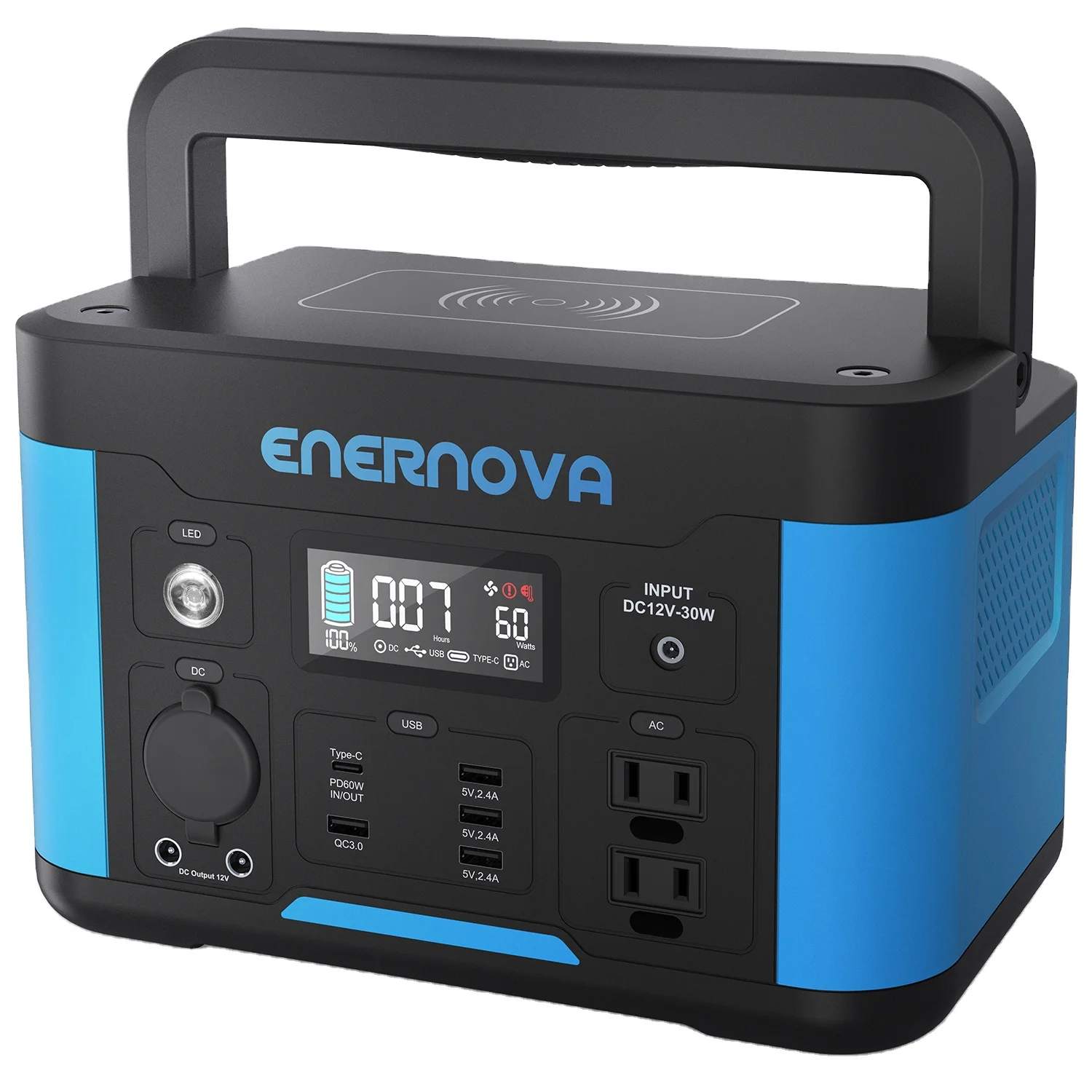 ENERNOVA Solar UPS 220V Portable Power Station Multi-Function Energy Storage 500W