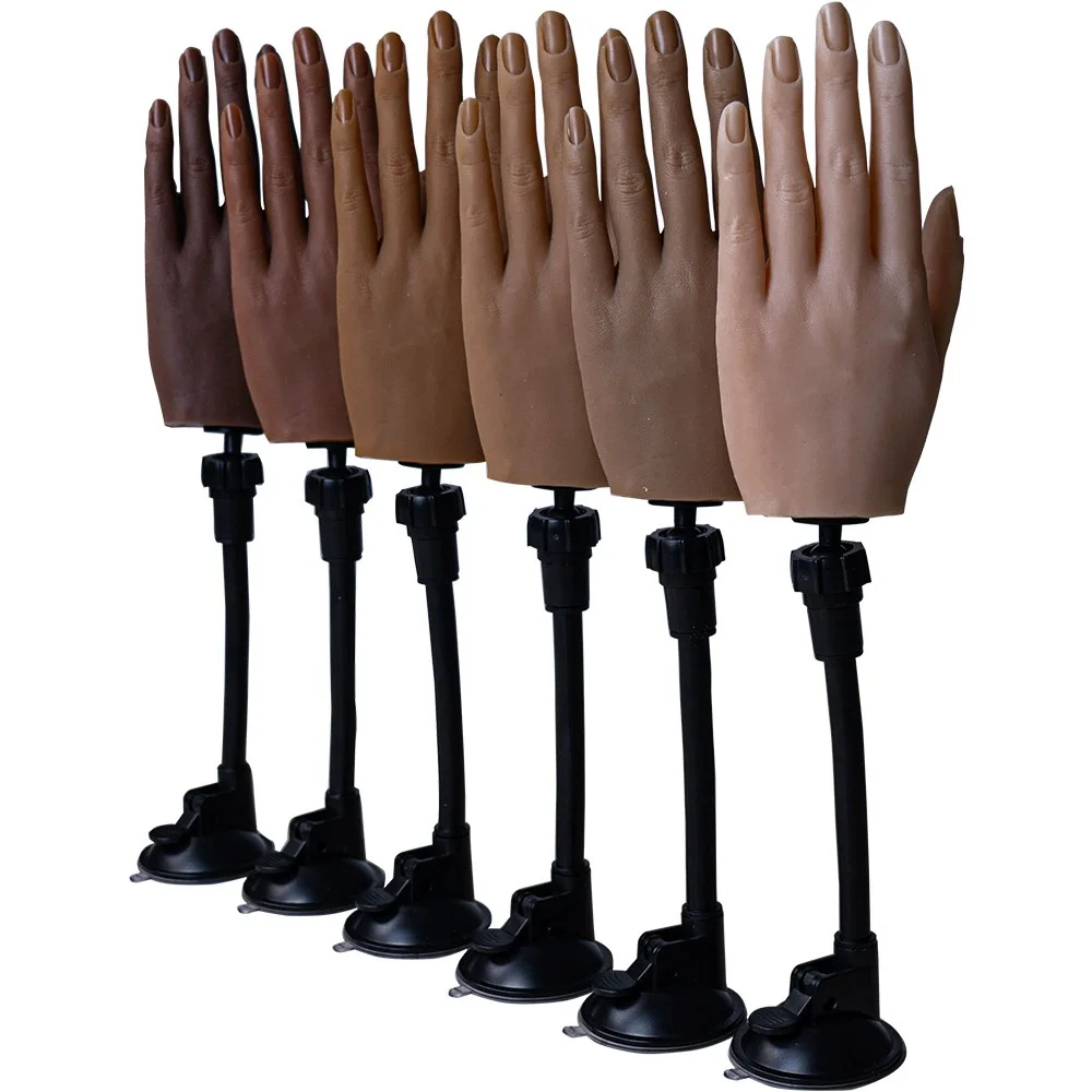 Articulated and bendable realist practice silicone prosthetic hand model  for nail art mannequin