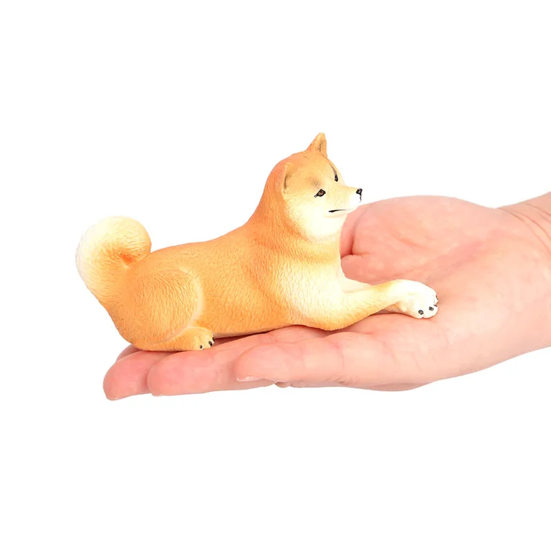 Wholesale Solid PVC Simulation  Statue Model Shiba Inu Dog Animal Figurines Toys