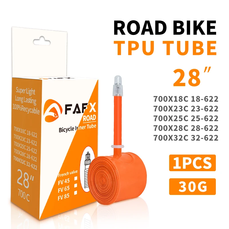 FAFX Ultralight Tpu Inner Tube 700x18/23/25/28/32C Road Bike Inner Tube Long Lasting 100% Recyclable Bike Parts
