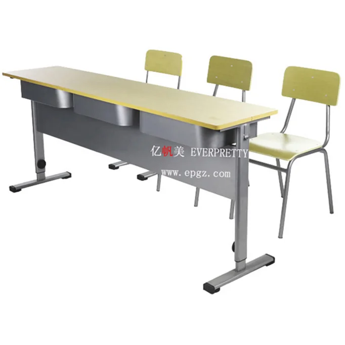 Classroom Furniture 3 Seats School Table and Chairs Education Writing Tables and Chair for Primary School