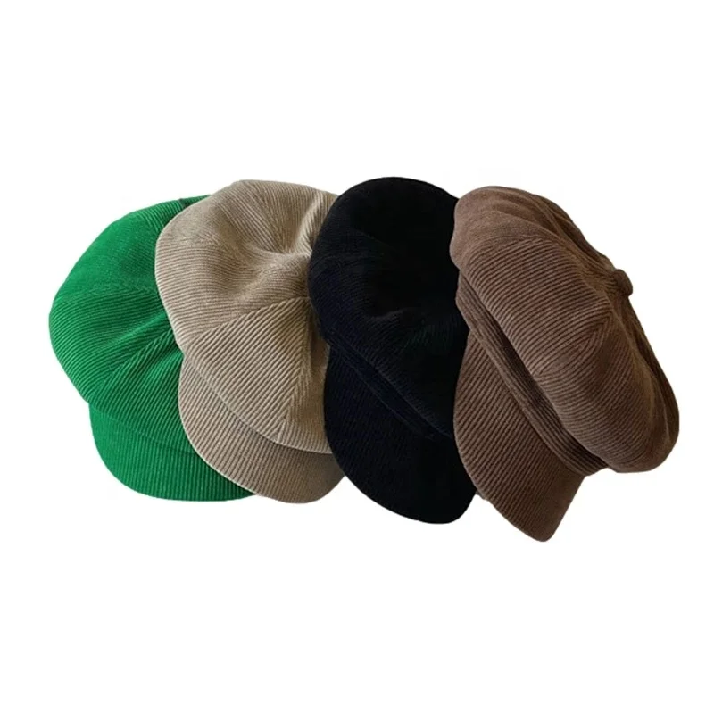 Corduroy Baby Beret Hat for Girls Vintage Autumn Winter Kids Hats Fashion Boys Berets Adjustable Accessories 2-7Y
