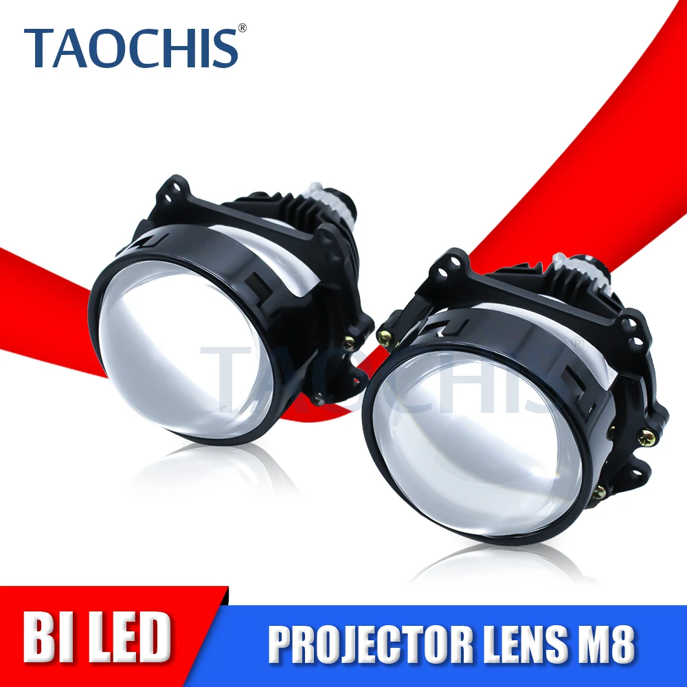 TAOCHIS Car 3.0 inch Headlights Plug and play Type 35W 43W LED Car Bi led projector lens 6000K Retrofit headlamp lighting lights