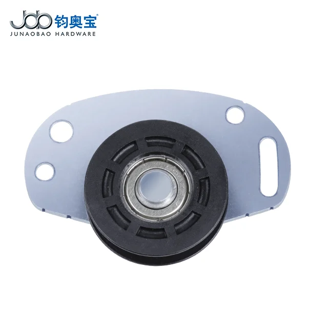 Furniture hardware sliding wardrobe door roller fittings system plastic roller with wooden door