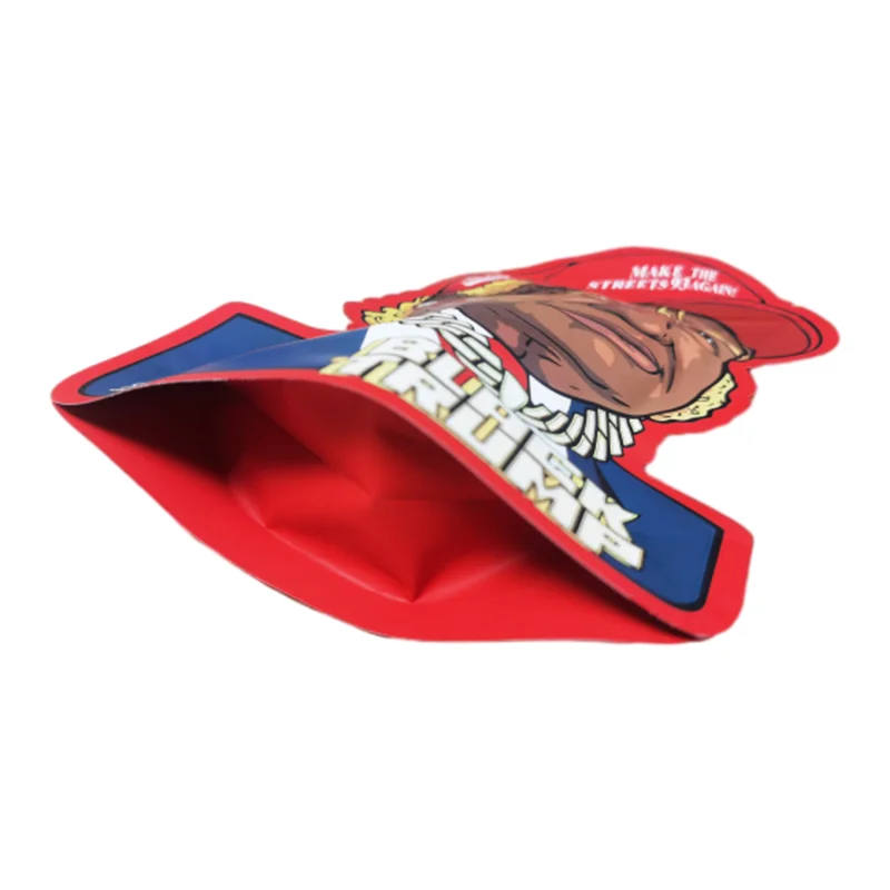 Customized LOW MOQ Digital Printing 1g Die Cut Mylar Bags Custom Shaped Bag Smell Proof Bag with Lock