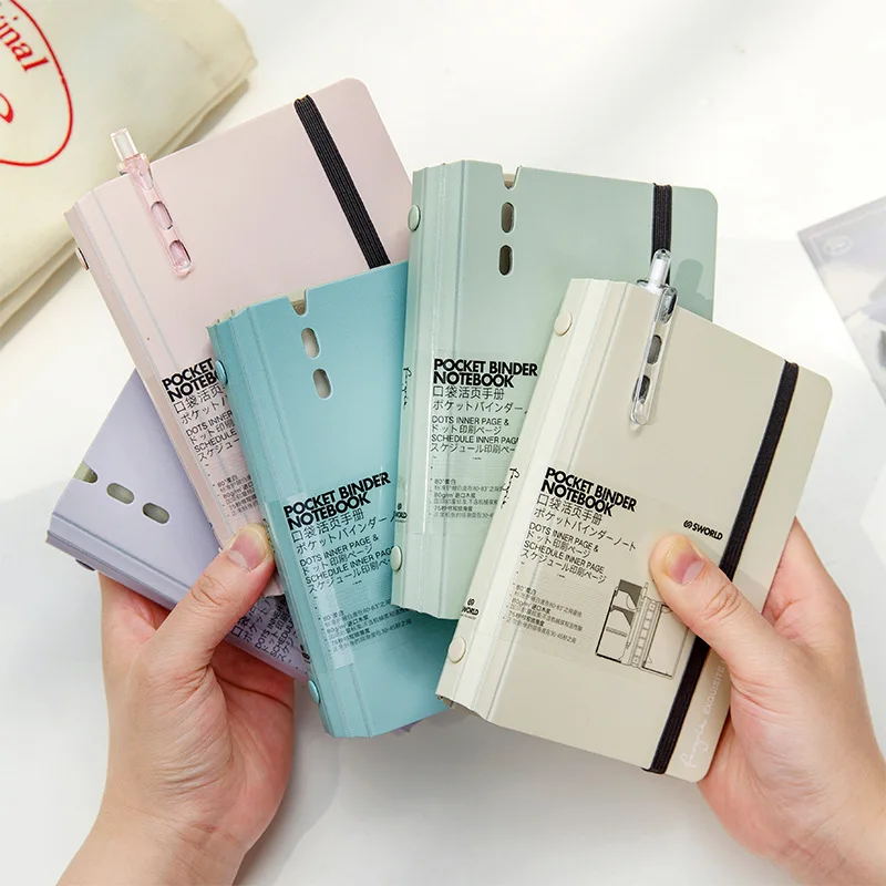 Wholesale a7 pocket binder Customized Simple Small Notepad Pocket Business Notebook Pen Inserted Portable Notebook