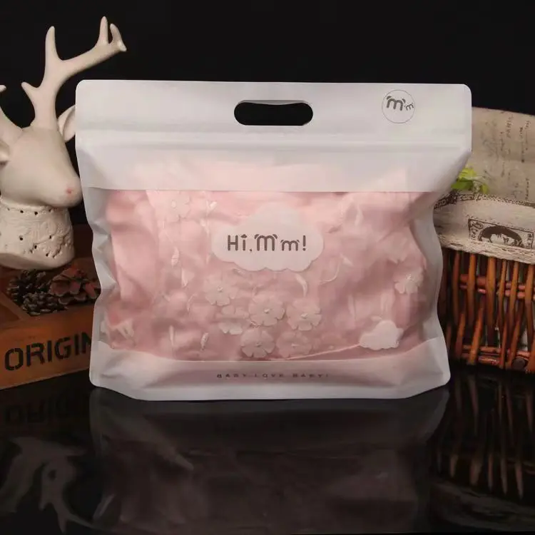 Custom Matte/frosted Biodegradable Plastic Packaging Zipper Bags,T Shirt Swimwear Zip Lock Clothing Bags With Logo
