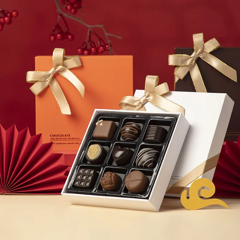 Hot Sale Christmas  Square Gift Luxury Chocolate Bonbon Box Wedding Custom Wholesale Packaging Empty Best Chocolate Box