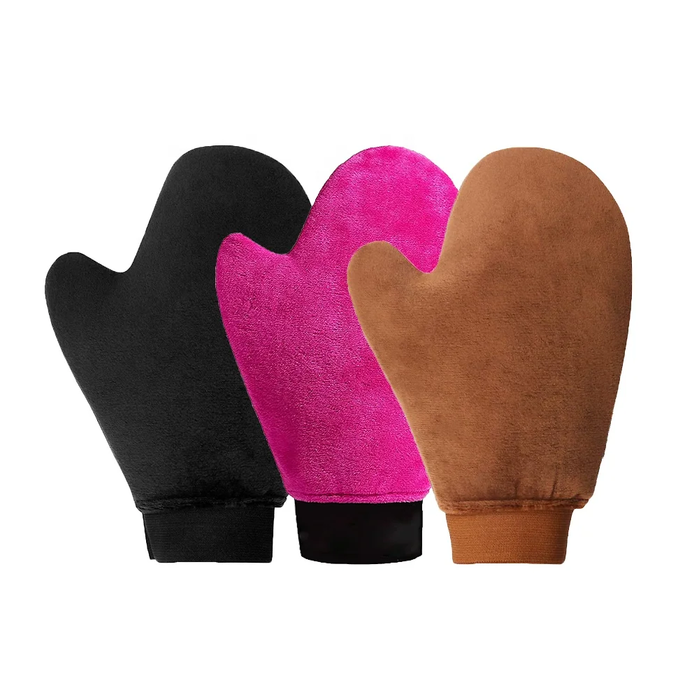 Hot Selling Velvet Sponge Waterproof Sunless Self Tanning Mitt Private Label Tanning Application Glove For Self Taning