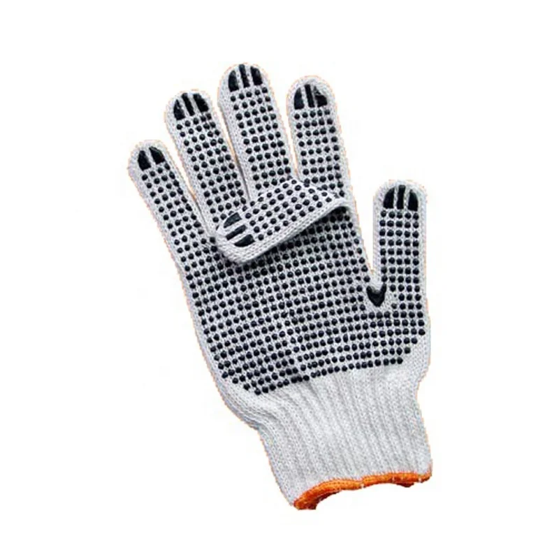 
Soft comfortable Double sides work hand pvc dotted cotton gloves PG-13 