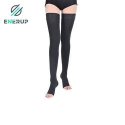 Enerup nylon 20-30mmhg Antibacterial open-toe thigh high medical compression socks compression stockings medical