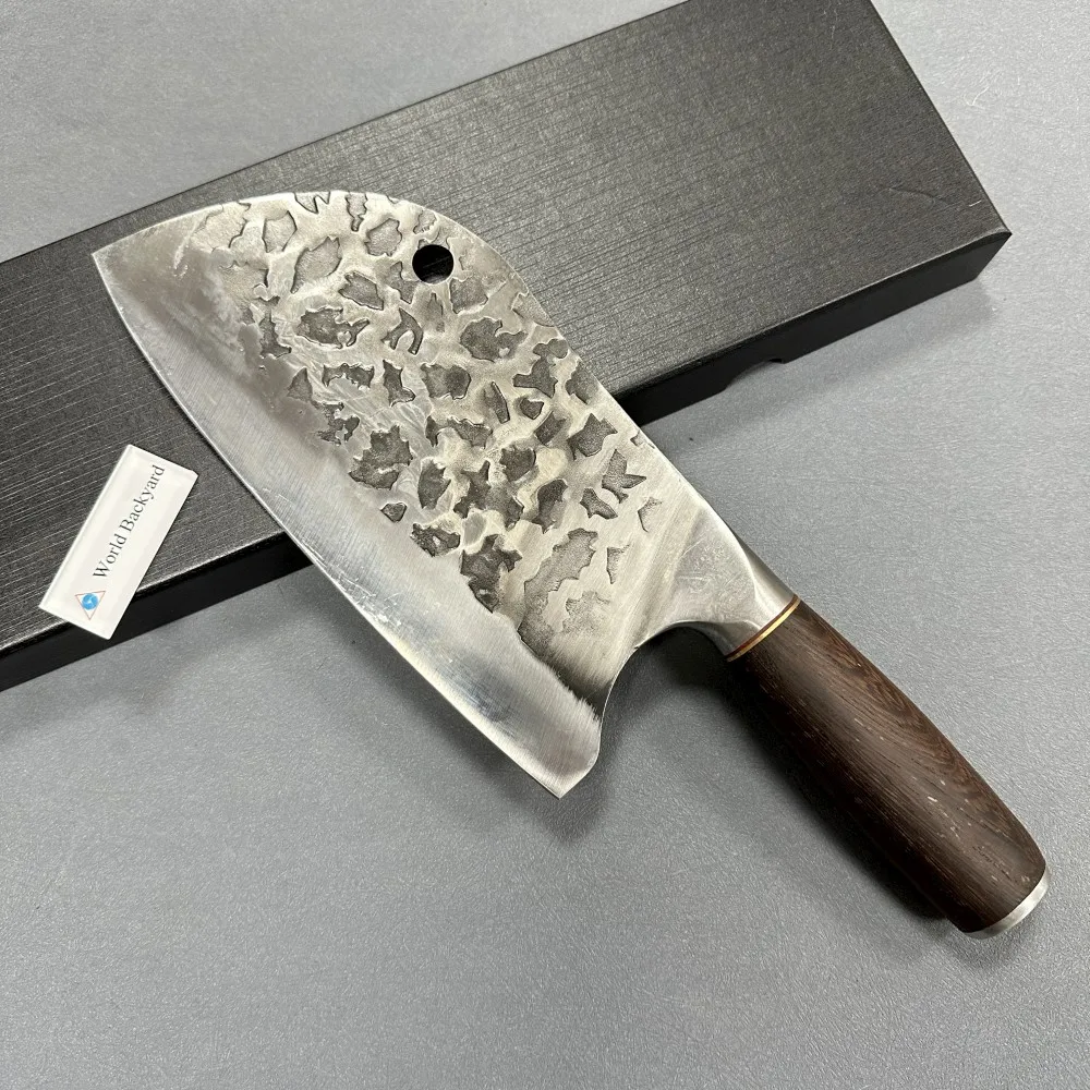 TL24XS Handmade High Carbon Steel Bone Butcher Cleaver Knife Forged Chinese Meat Chef Chopper Kitchen Knives with leather case