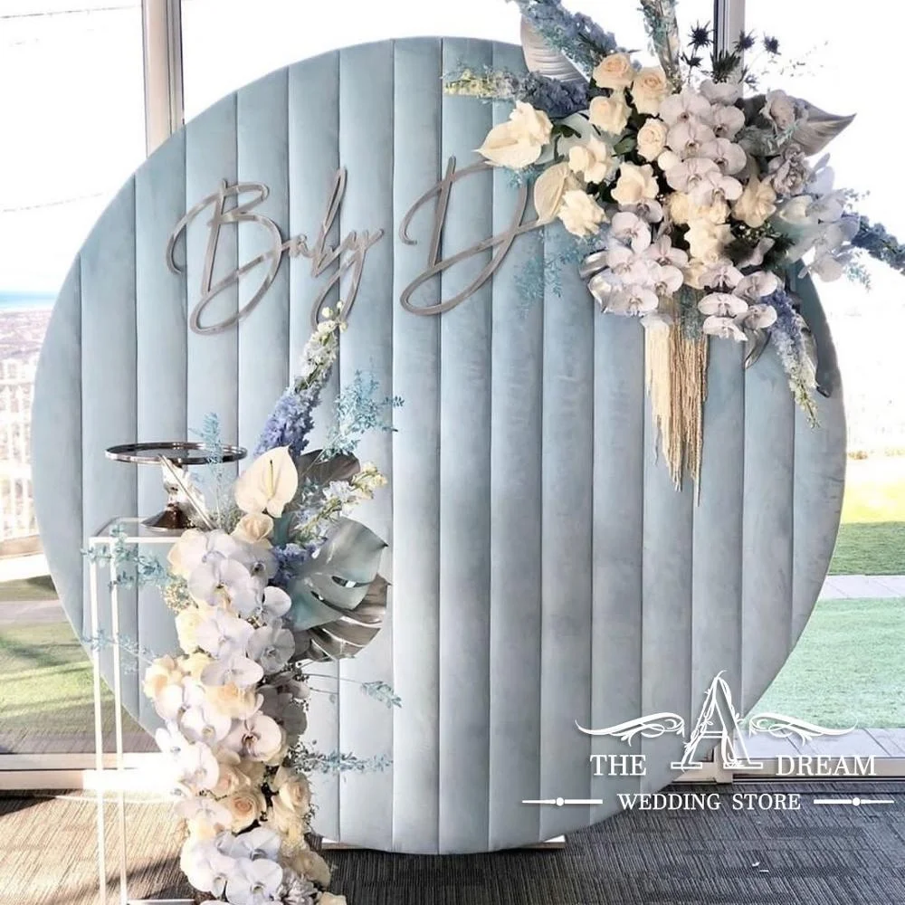  BD-VE001 синий Babyshower декора Dia 200 см Круглый Бархатный задник 2019 новый свадебный фон из A мечта о свадебном торжестве у
