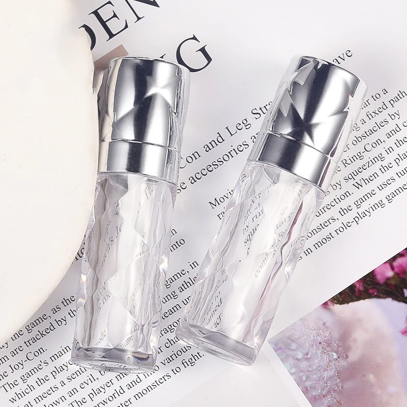 New Arrival 4.5ml Clear Rhombus Lip Gloss Tube with Silver Lid