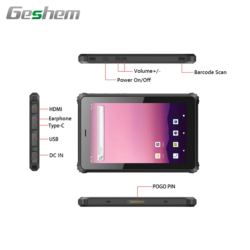  10-дюймовый Прочный планшет с Android 10 rj45 4 ГБ 64 GPS 4G Wi-Fi BT NFC 2D штрих-код RFID UHF сканер отпечатков