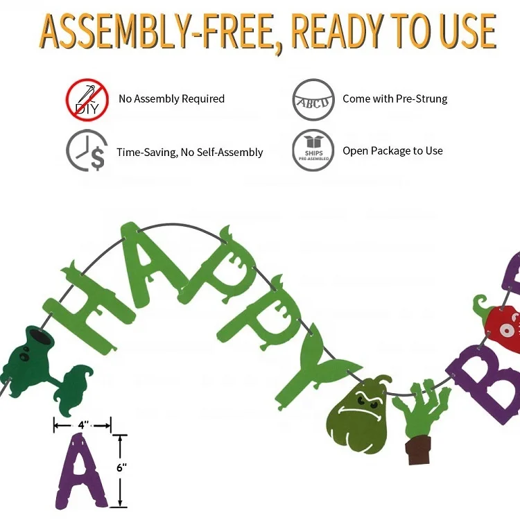 Umiss Paper Plants VS Zombies Banner Party Dekoration , Fiestas, Weddings  Holiday and Happy Birthday Party Set