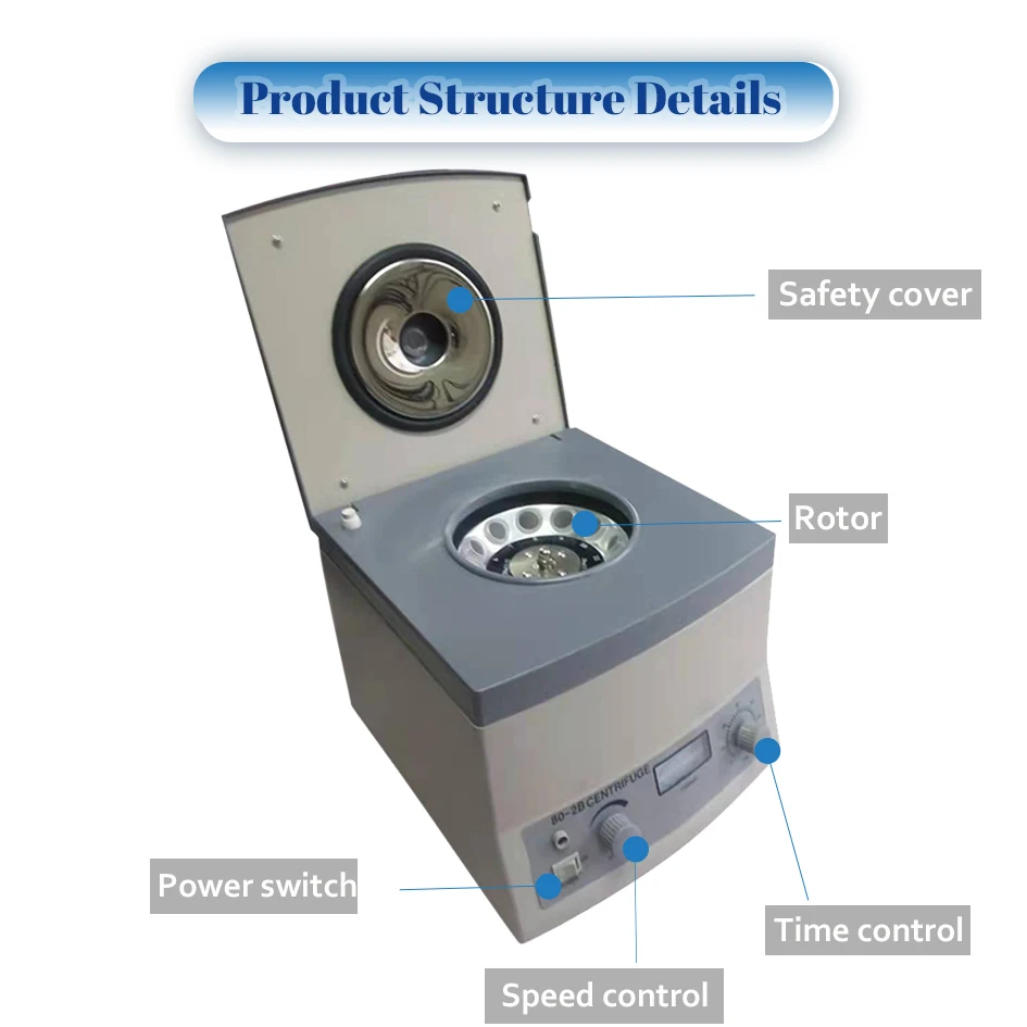 Factory low price brushless motor cover opening alarm air guide cooling 80-2b laboratory centrifuge