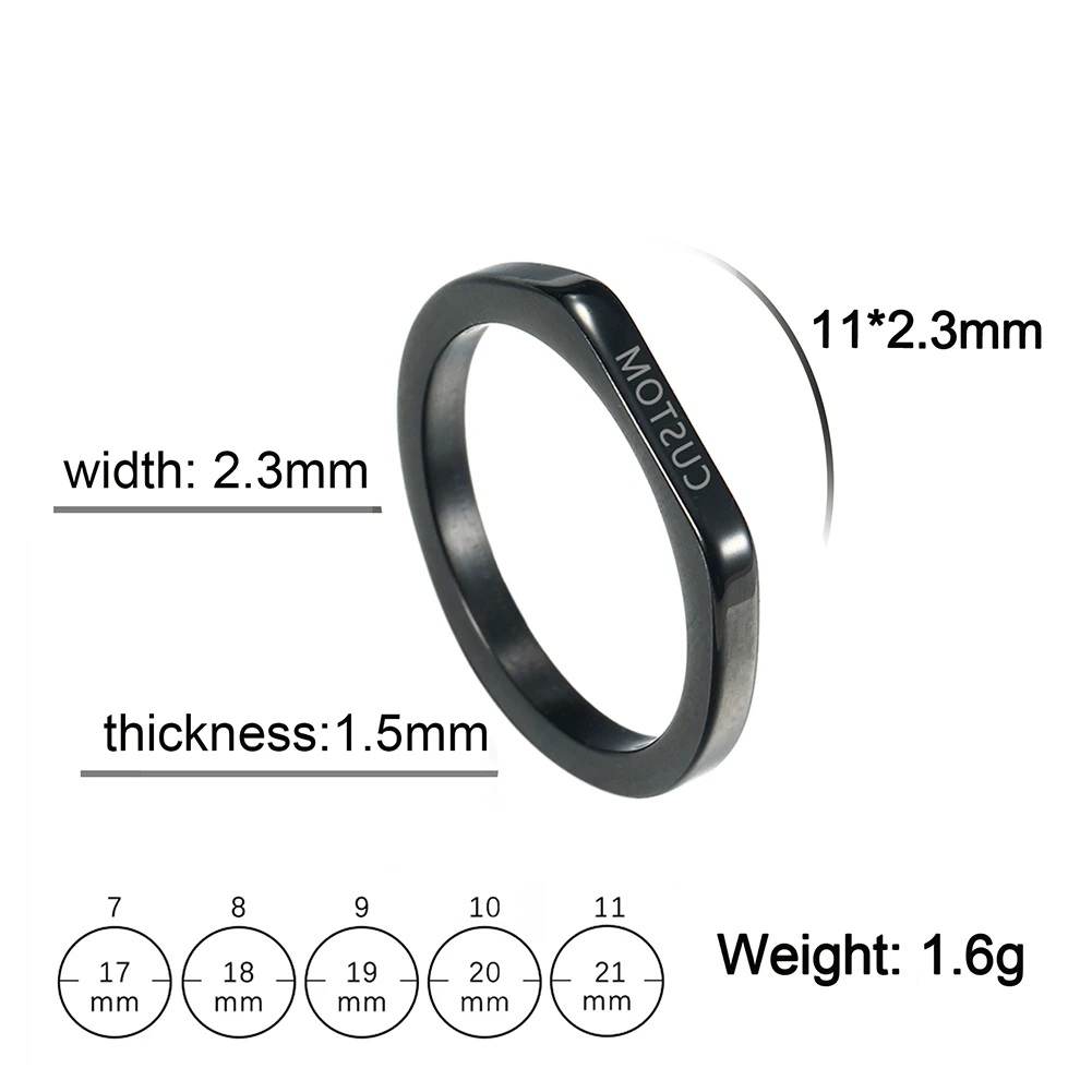 Engrave Name Finger Rings Personalized Custom Ring Gift For Woman Man Engagement Wedding Marry Stainless Steel Jewelry
