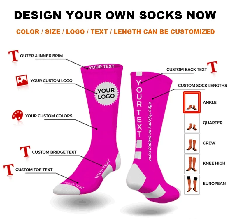 HAD Custom Cotton Men Socks Custom Made Crew Socks Custom Logo Fashion Cotton Socks