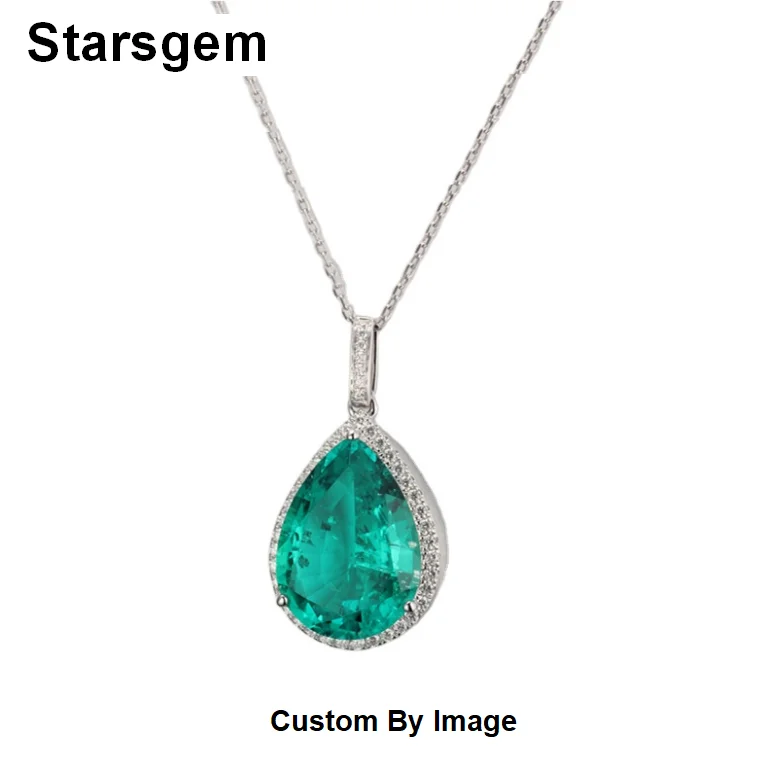  Starsgem 18k Золото 13*18 мм грушевидная форма изумрудная капля