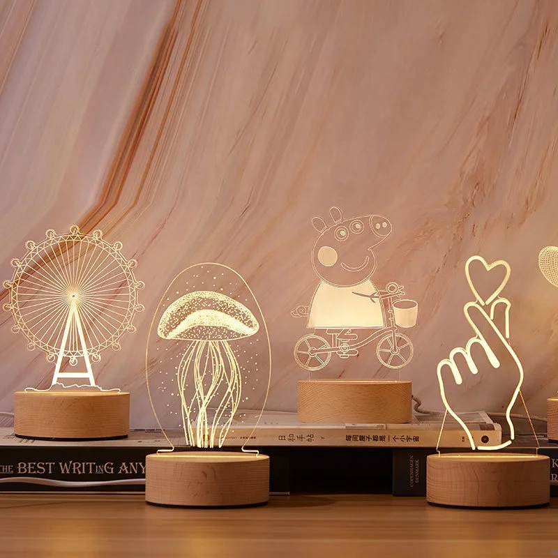 Christmas decorations 3d illusion led acrylic lamp night light
