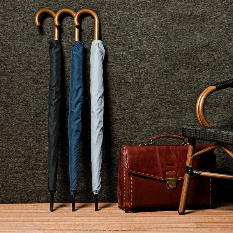 Promotion Custom umbrella high Quality Wood Handle Rain Umbrella With Custom Logo Prints advertising wholesale umbrellas