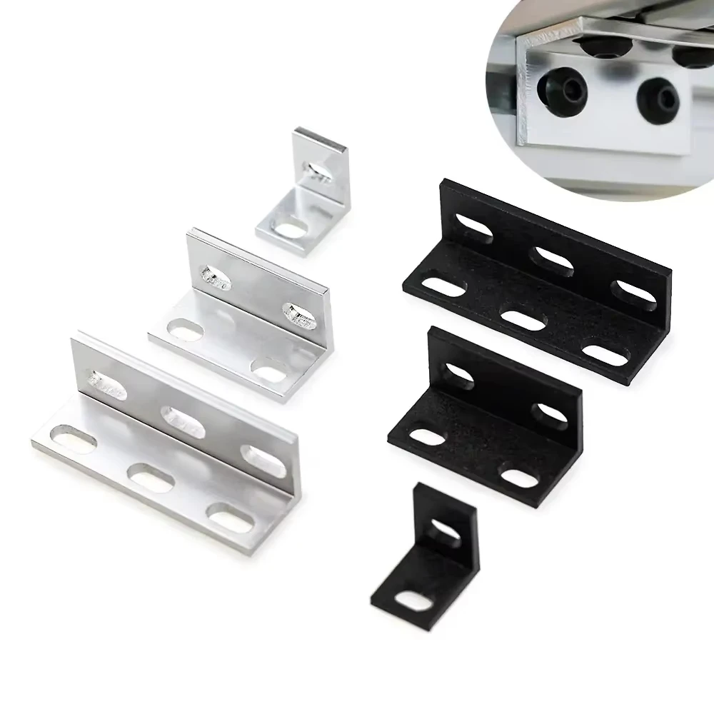 Lot Single Double Triple Universal L Type Support Brackets Fitting Angle Connector for Aluminium Profile