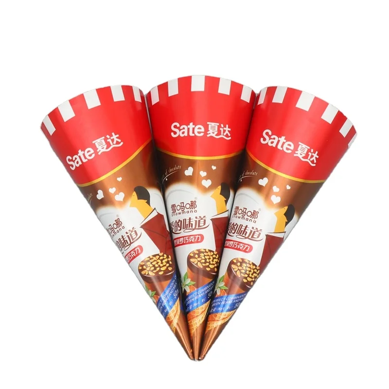 ice cream food packaging cone sleeves ice cream cone sleeve Custom disposable cone paper cup