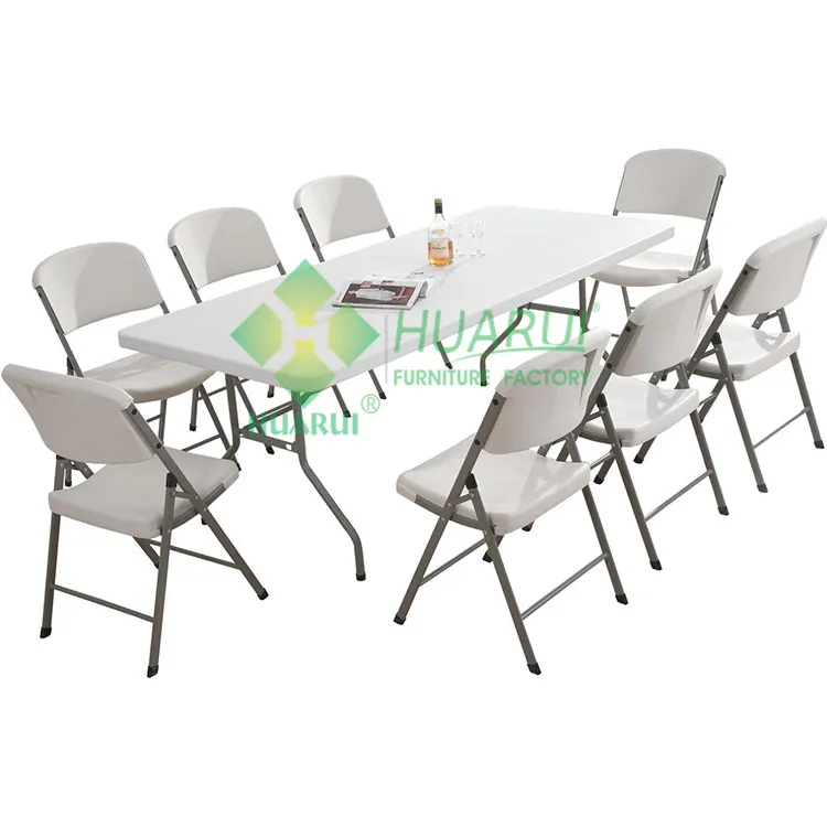 6FT Outdoor Plastic Travel Folding Tables and Chairs for Events Lightweight Steel Tube Plastic Chairs Making Machine Traditional