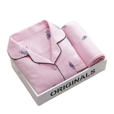 Cheap Women Sleepwear Lapel Milk Silk Fabric Turn-down-neck Loungwear Pajamas Cartoon Long Sleeve Trousers 2Pcs Sets Pjs