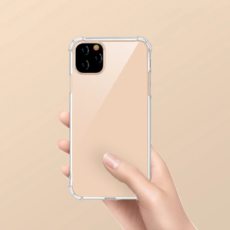SOSLPAI High quality shockproof phone case soft tpu design for iphone 11 clear transparent cell phone case